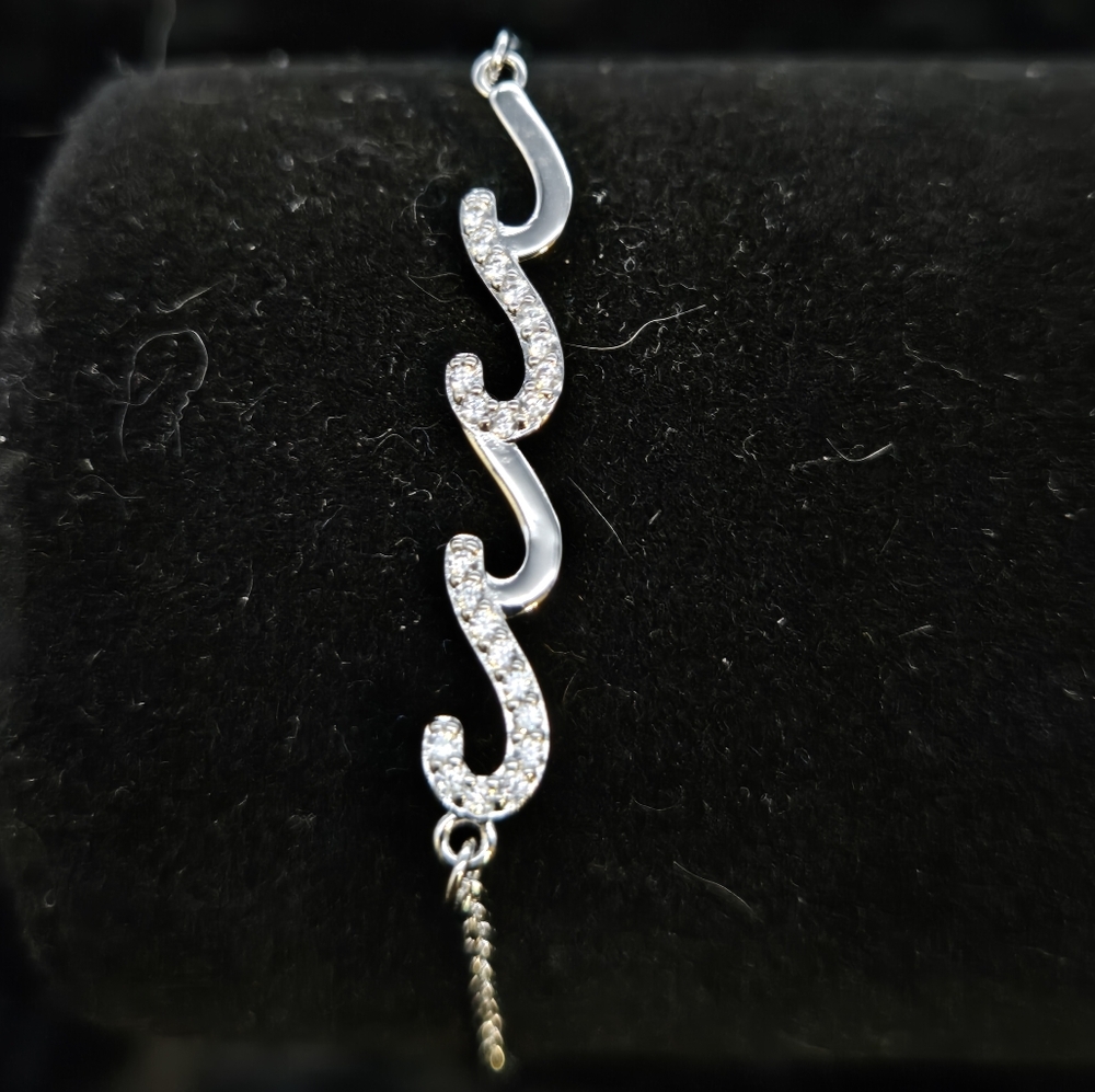 Elegant Silver "Daughter"  Wave Pendant Necklace....25137